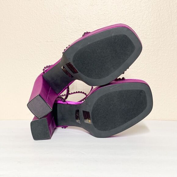 Jeffrey Campbell Aperitivo Heels 6 Strappy Sandals Platform Magenta Purple - Picture 6 of 7